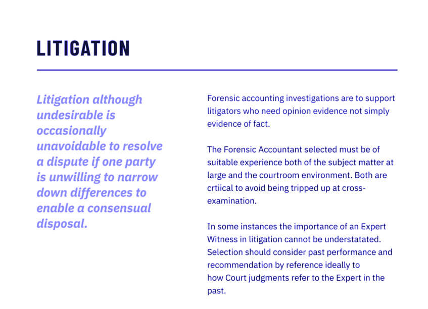 Forensic Accounting Litigation